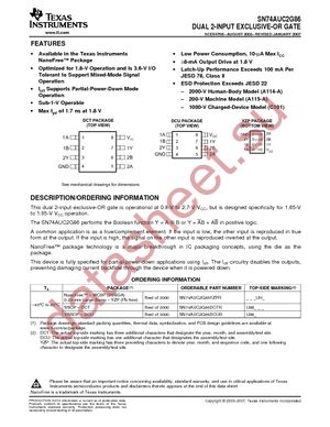 SN74AUC2G86YEPR datasheet  